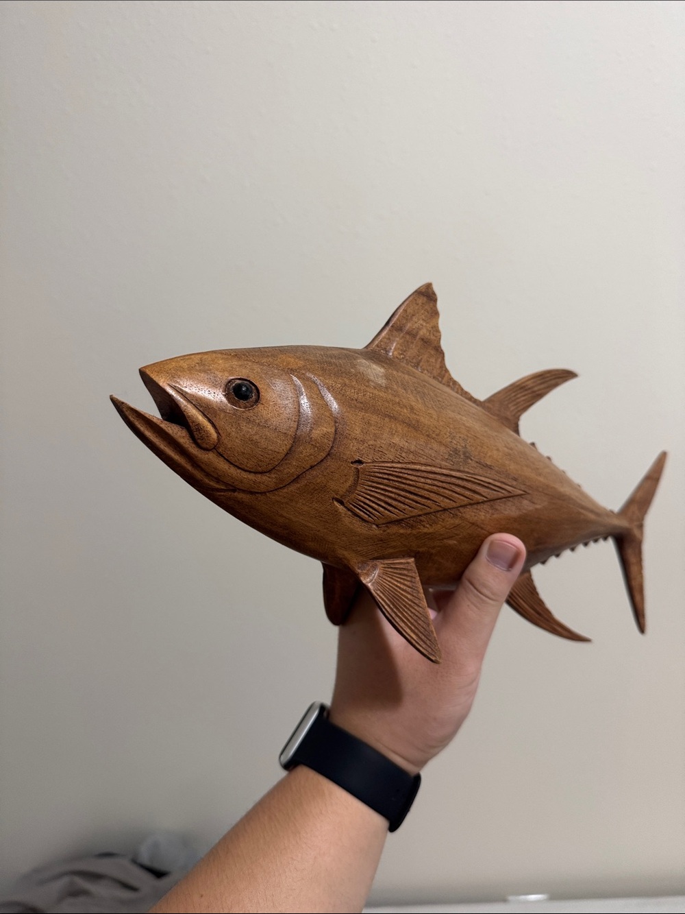 Handcrafted Brown Wooden Tuna Fish Décor - Unbranded - Picture 3 of 4